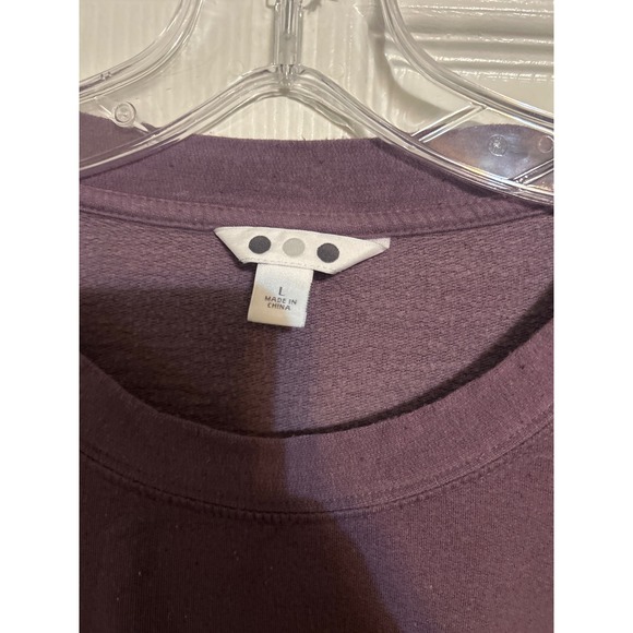 Three Dots Womens Long Sleeve Crewneck Pullover Top Plum Purple Size L 1507305 - Picture 2 of 4